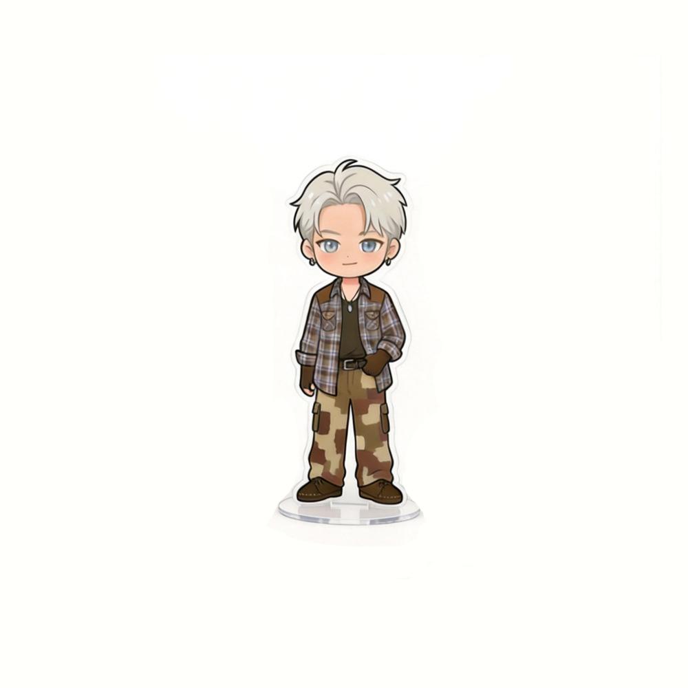 1pc Kpop ENHYPEN Member 6cm Acrylic Stand Cute Kawaii Western Cowboy Hat Chibi Figure Desktop Decoration Sign, ENGENE Merch Fans Collection Gift