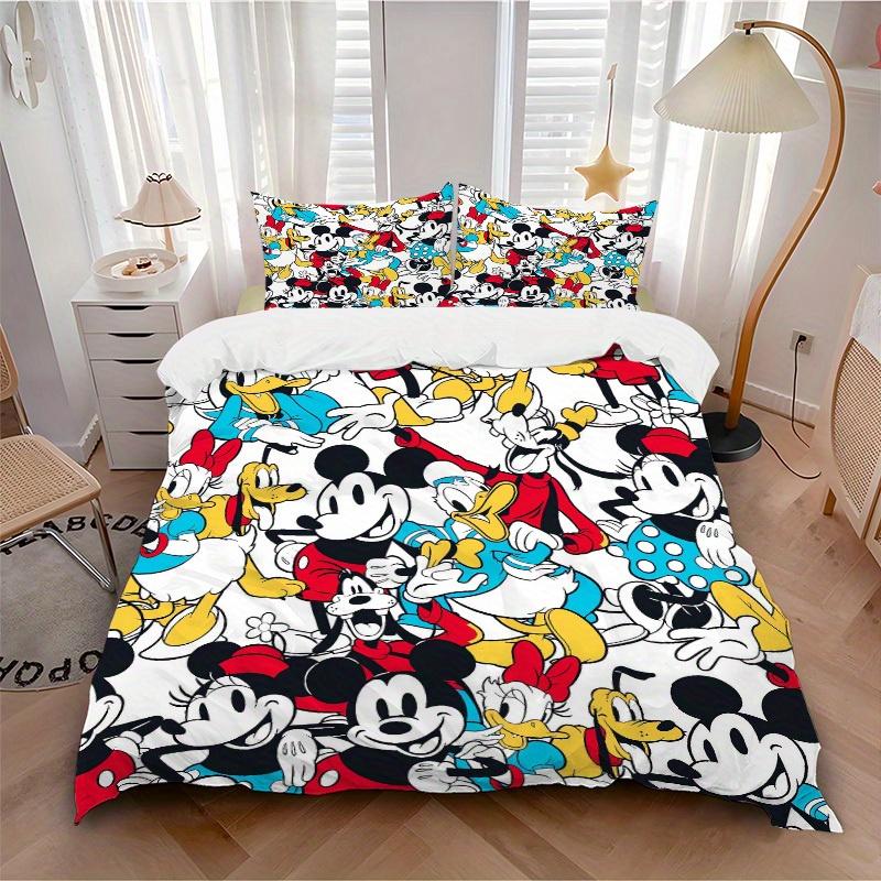 

3pcs set Mickey Mouse, Donald Duck, Minnie Mouse Bedding Set with Duvet Cover+Pillowcases, All-Season Polyester, Zipper Closure66 135x200cm