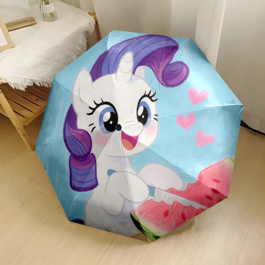 Unicorn Dreams In the Sky Compact Travel Automatic Umbrella Sturdy 8 Rib Shaft Compact Design All Season Use Fashionable Accessory