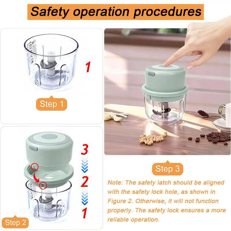 Wireless Electric Garlic Chopper & Masher, 450ML - Garlic Paste Maker and Presser for Home Use