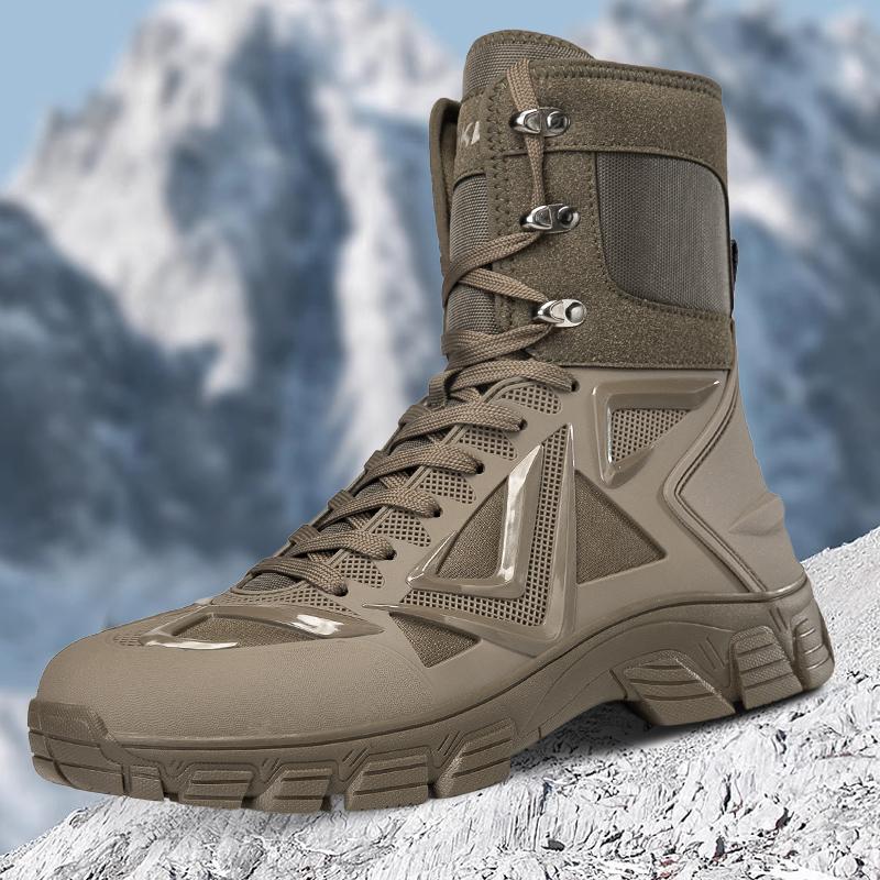 2026 New Men's Tactical Shoes, Combat Boots, Training Straps, High Top, Large Outdoor Hiking Boots, Sizes 38-48