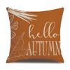 Thanksgiving Linen Pillowcase Autumn Pumpkin Print Pillow Cushion Cover