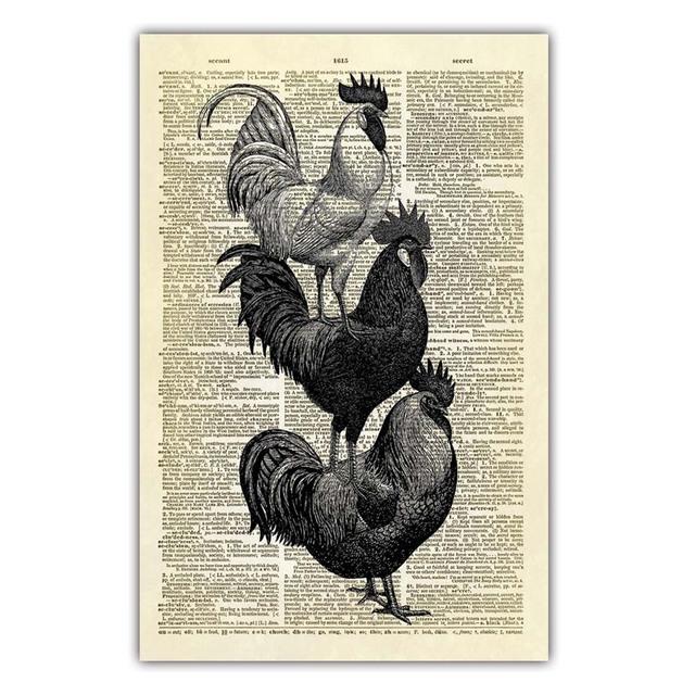 

Ретро-искусство, печать на холсте, картина на стене офиса, морское существо, постер с изображением петуха, классная комната, украшение дома, настенная живопись, без рамки 21*30cm No Frame