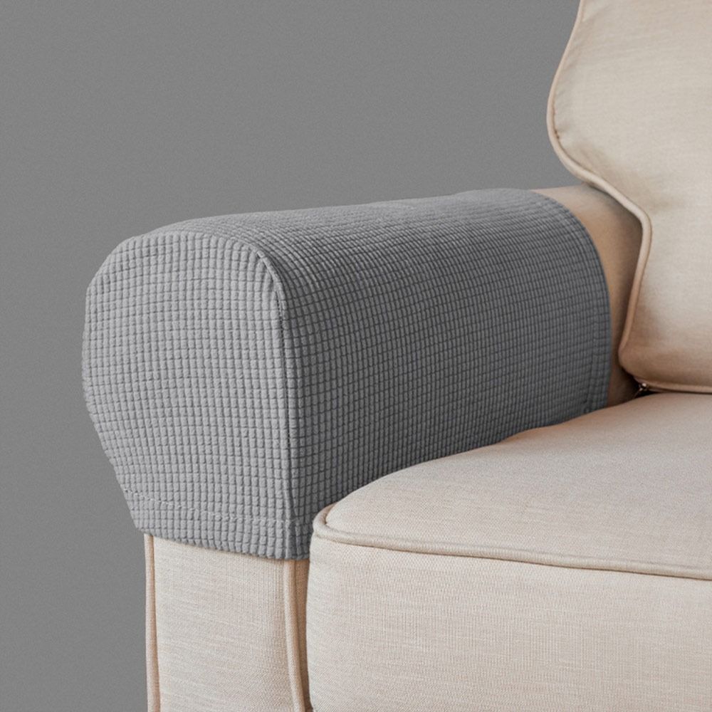1Pair Stretch Sofa Armrest Cover Elastic Anti-slip Sofa Cover Jacquard Dust-proof Couch Arm Protector for Home Furniture Decor