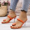 Plus Size Shoes for Women Summer Thong Sandals for Women Outdoor Dress Party Thin Heel Women's Square Toe Slippers Ladies Mules