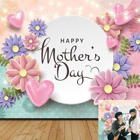 Temu Flowers Mother's Day Party Celebration Decorative Background Cloth Courtyard Decoration