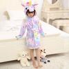 Unicorn Kids Unisex Bathrobe Girls Boys Hooded Pajamas Sleepwear Nightwear