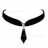 Black Velvet Choker, Red Crystal Pendant Vintage Dark Gothic Clavicle Neck Chain
