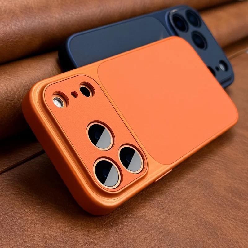 Luksusowe Nowe Pomarańczowe Retro Etui Na Telefon Dla 17Air 16 15 14 13 12 11 17 Pro Max Plus 17Pro Miękkie Boki Twarde Odporne Na Wstrząsy Pokrowiec