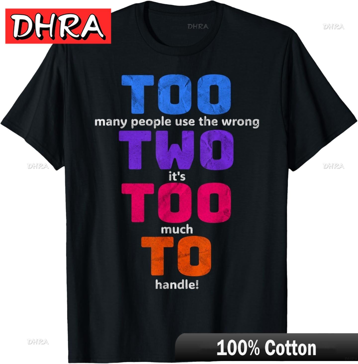 Grammar Too Two to Funny English Teacher Gift TShirt Bold Cool Punk Graphic Shirts Nostalgic Bold Funny Tees Clothing FeUnisex S