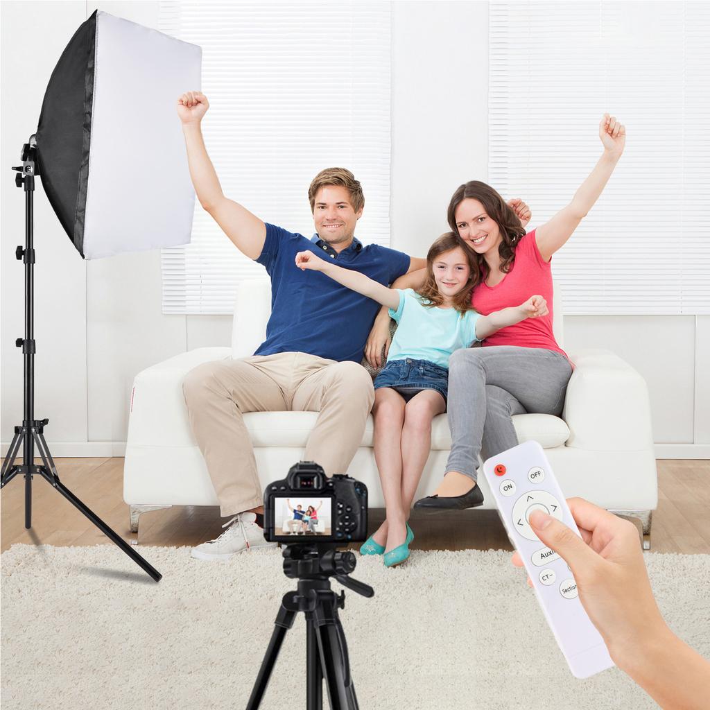 Studio Photography Light Kit Softbox Lighting Set Including 85W Bi Color LED Light + 40x40cm Softbox + 1.7m Light Stand