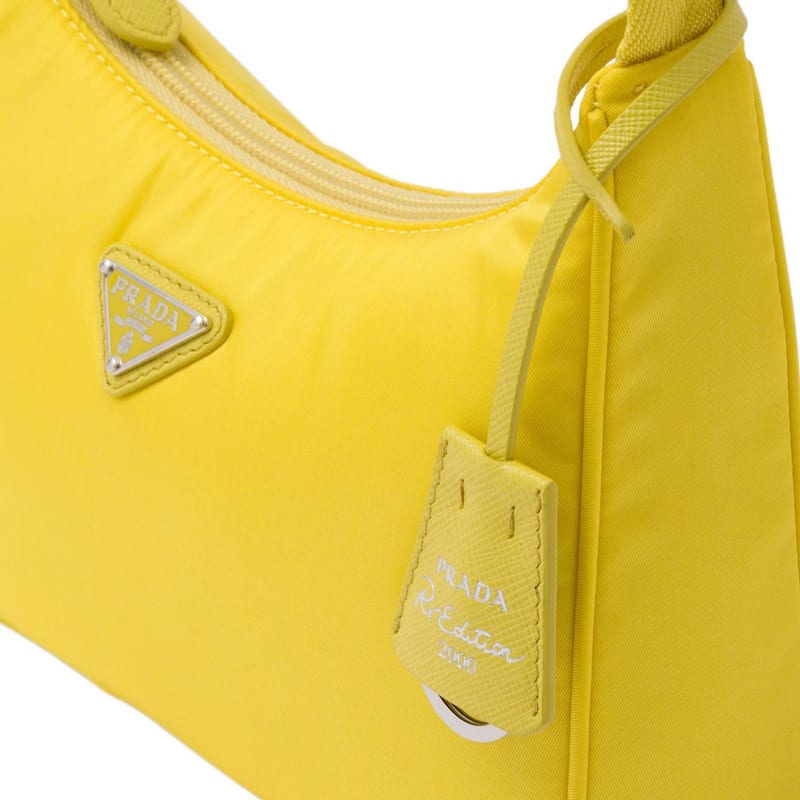 PRADA Re Edition Recycled Nylon Blend Fabric Shoulder Bag, Handbag Mini Women's Pomelo Green 1NE515_RDH0_F0322