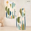 Women Plus Size Round Neck Three Quarter Sleeve Printed Flared Top And Flared Pants Two Piece Set