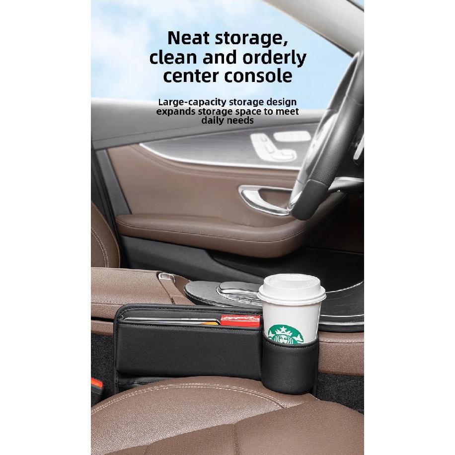 For Land Rover Range Rover Sport L494 2014~2021 Car Seat Gap Storage Box With Cup Holder Multipurpose Sundries Organizer Bag Kit