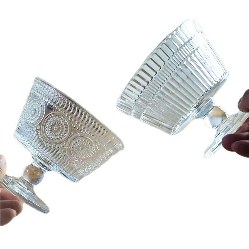 Sunflower Embossed Glass Bowl for Desserts & Breakfasts