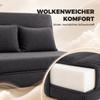 Floor Chair with Backrest, Corduroy Folding Sofa as Guest Bed, Adjustable Backrest, Wide Seat, Dark Grey