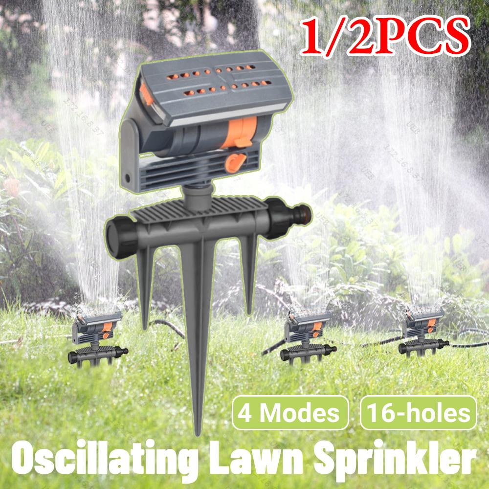 1/2PCS Oscillating Sprinkler 16-hole Water Sprinkler 4 Modes Adjustable Watering Irrigation System for Plants Grass Irrigation