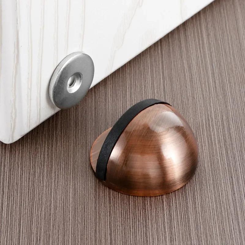 Fermaporta magnetico doppio in acciaio inossidabile, senza chiodi, protezione da parete, paraurti, supporto a cuneo, fermaporta da pavimento, ferramenta per fermaporta