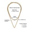 Élégant Collier de Noël Double Couche en Acier Inoxydable pour Femmes