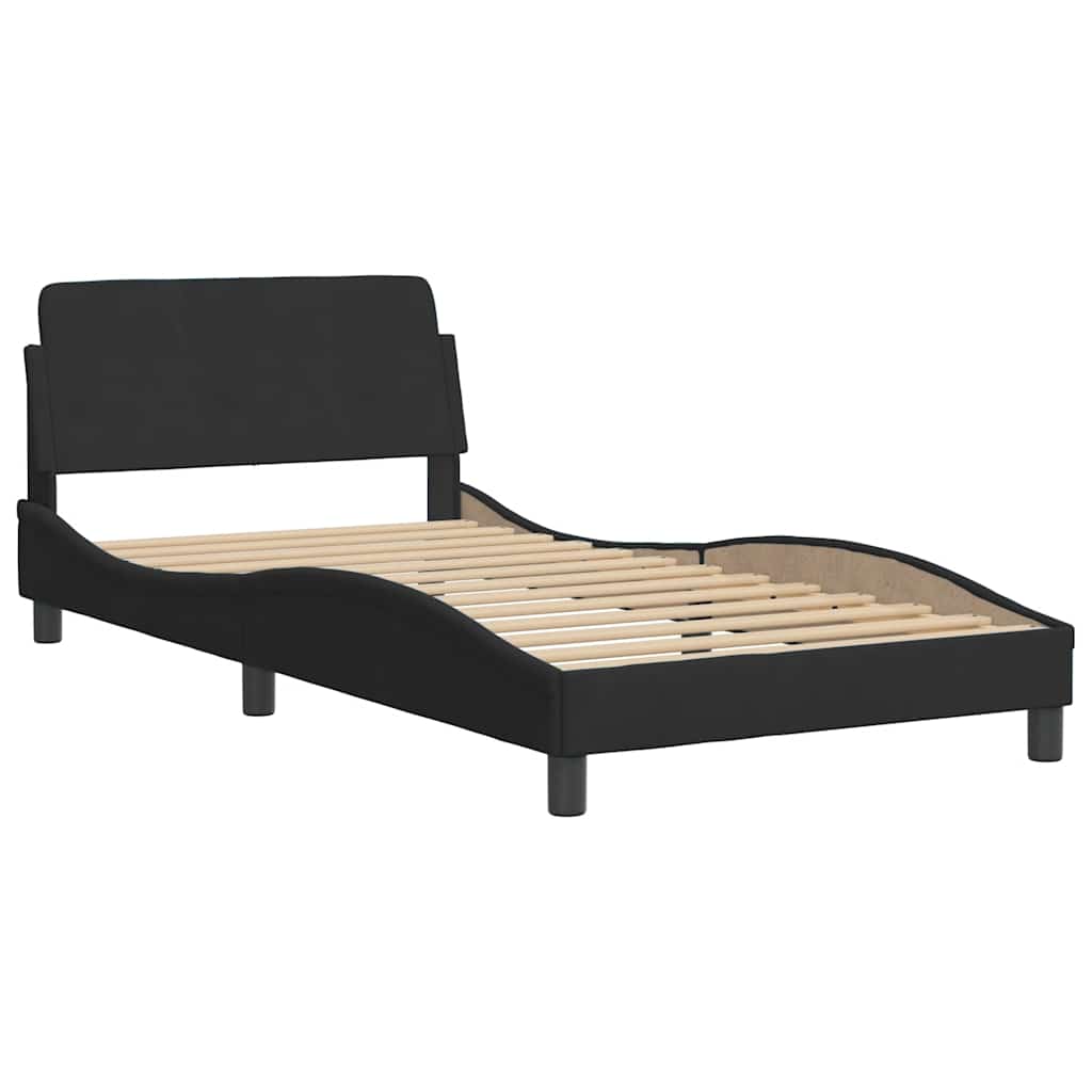 Bed Frame without Mattress Hanko Black 100x200 cm Velvet