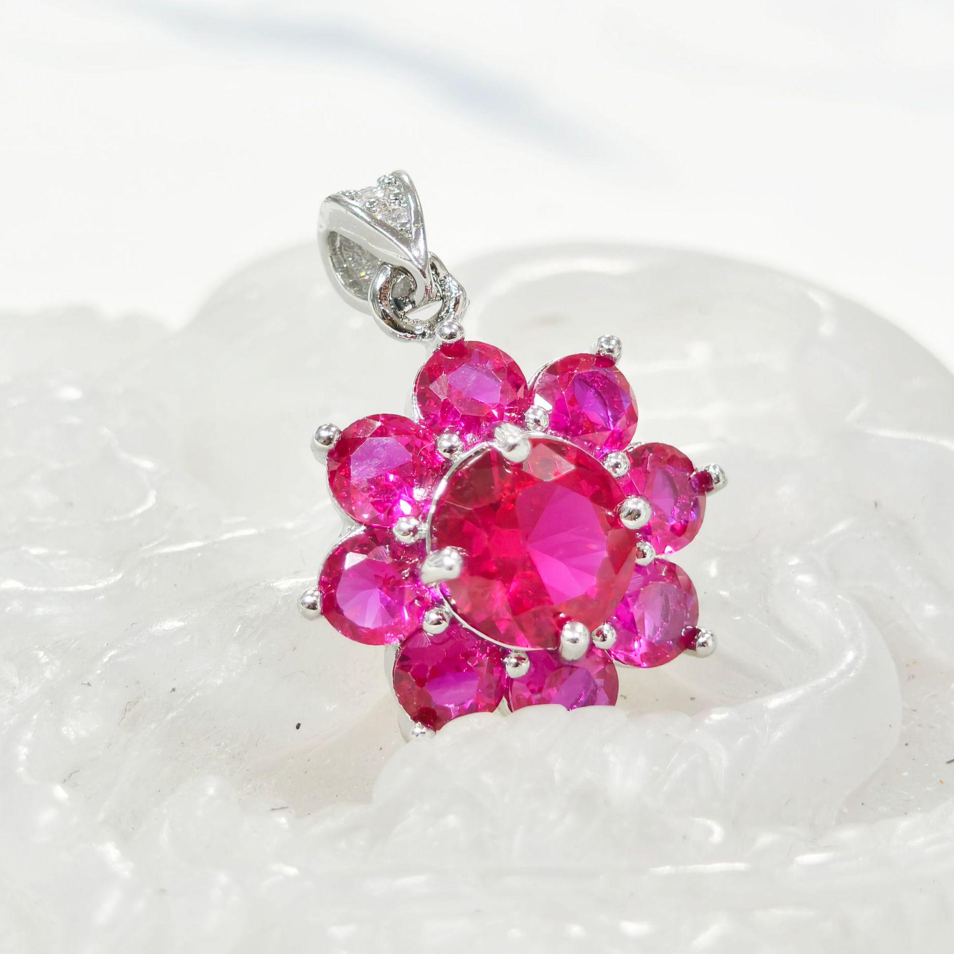 Gessen Jewelry Starburst Flower Pendant: Elegant, Colorful Gemstone Fashion for Women