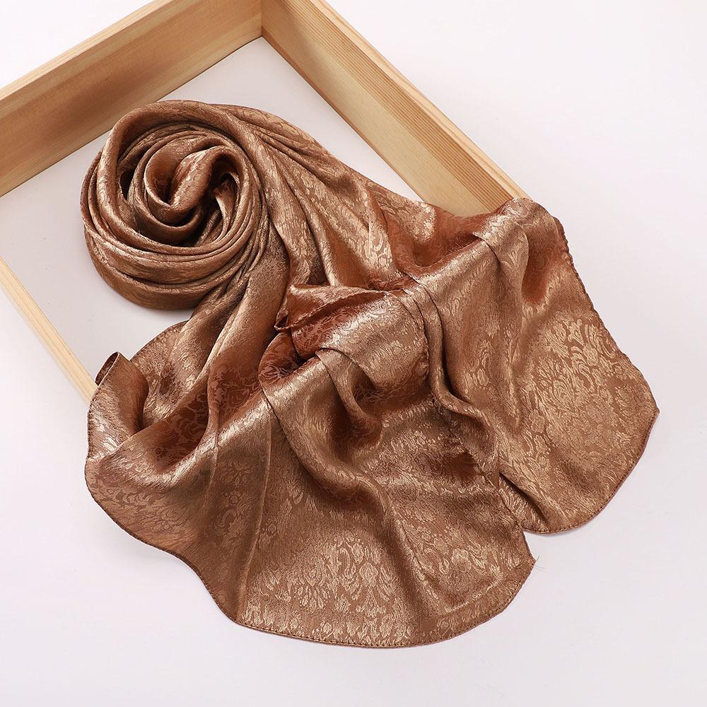 Malaysia's new imitation silky satin jacquard long scarf, women's shawl, headscarf MSL402