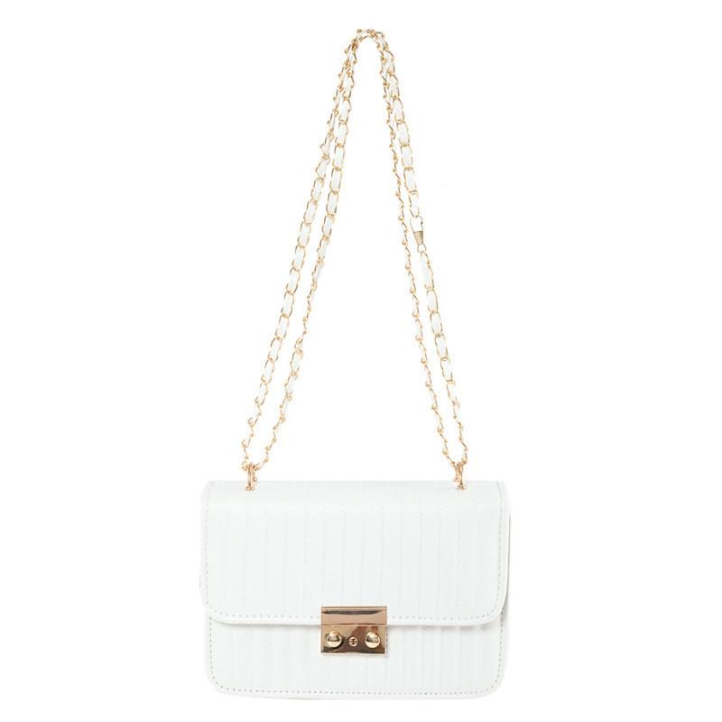 2024 New Simple Chain Shoulder Crossbody Bag Women s Street Fashion Geometric Pattern Lock Buckle Small Square Bag