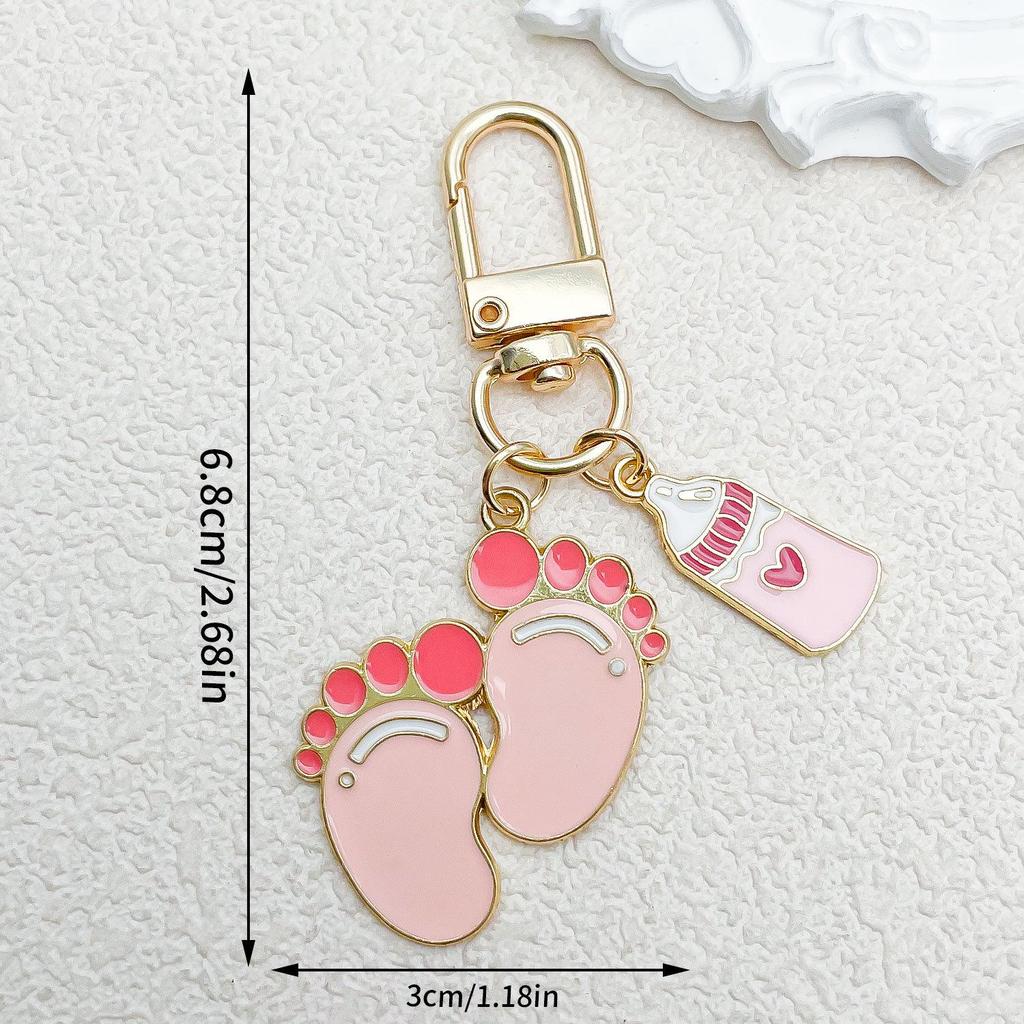 Baby Foot Pendant Keychain: Mix and Match Baby Clothes & Bottle Charms for Boys & Girls