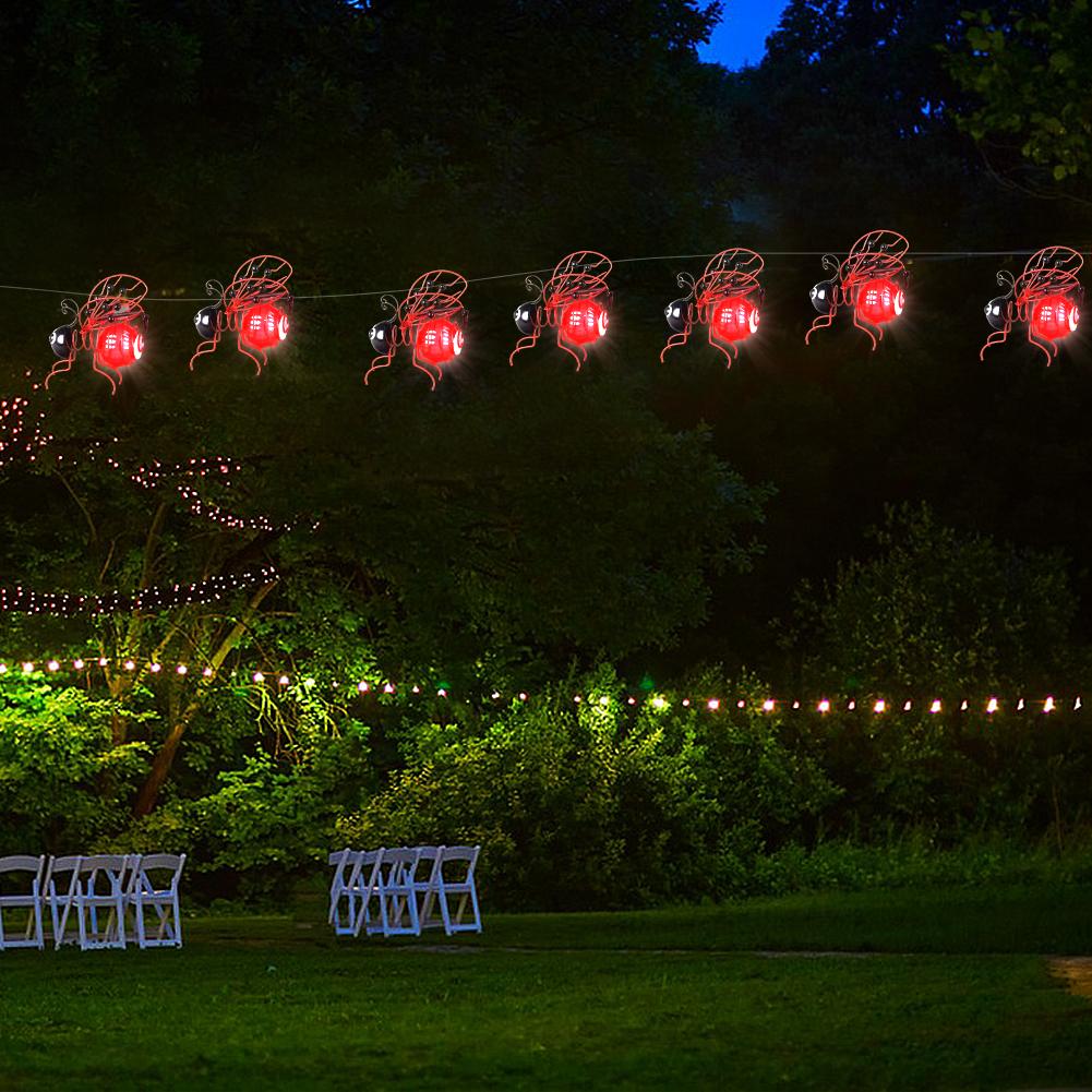 Solar-Powered Hanging Garden Light Decorative Outdoor Figurine Light Metal Flying Insect Hanging Lamp for Housewarming Gift
