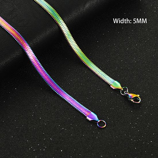 2/3/4/5mm Wide Women Stainless Steel Flat Blade Chain Necklace for Men Trendy Accessories Neck Choker Jewelry Gift