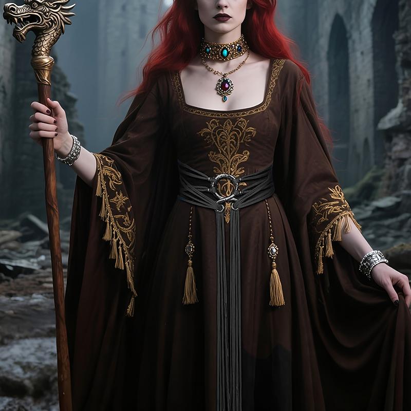 1PC Styling Cosplay Clothing Accessories One Size Waist Belt Nordic Style Rope Loop Design Party Viking Style Elegant Multi-Color