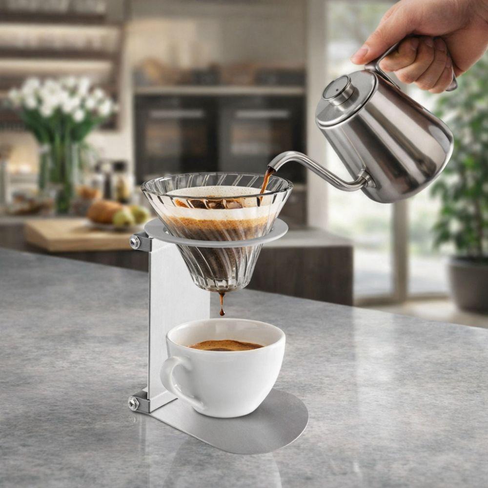 Stainless Steel Coffee Drip Stand Folding Coffee Filter Holder Hand Brew Bracket  Office Use