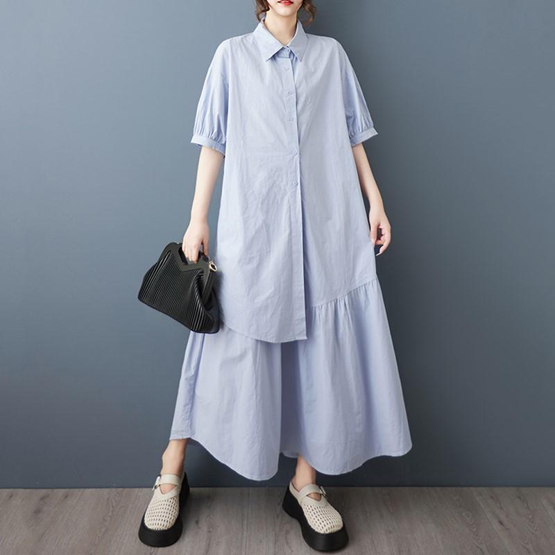 Short Sleeve Plus Size Cotton Vintage New In Dresses for Women Casual Loose Long Summer Dress