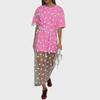 2024 Summer Women's Sexy Mesh Color-Block Loose Two-Piece T-Shirt Dress