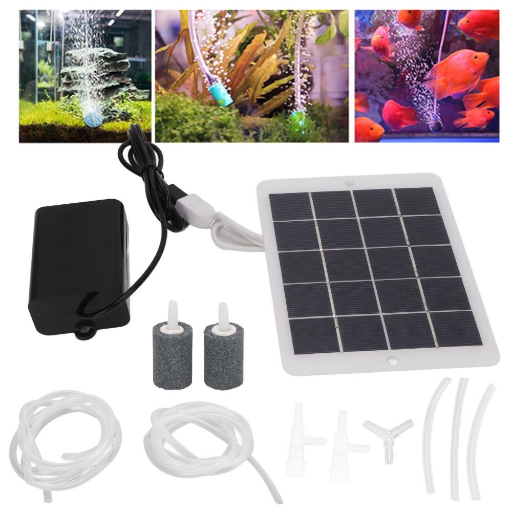 3W 5V Solar Oxygen Pump Polysilicon Solar Water Air Pump Portable Solar Oxygen Aerator  Pond,