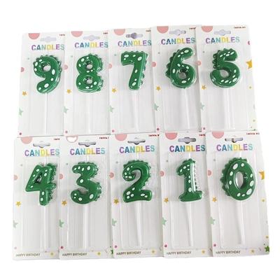 Green Dinosaur Numbers 0-9 Happy Birthday Cake Candle Children Party Cartoon Dinosaur Cute Candle Decoration