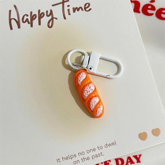 Keychain Pendant 1:1 Realistic Breakfast Food Shape Bag Charm Portable Resin Keyring with Metal Buckle