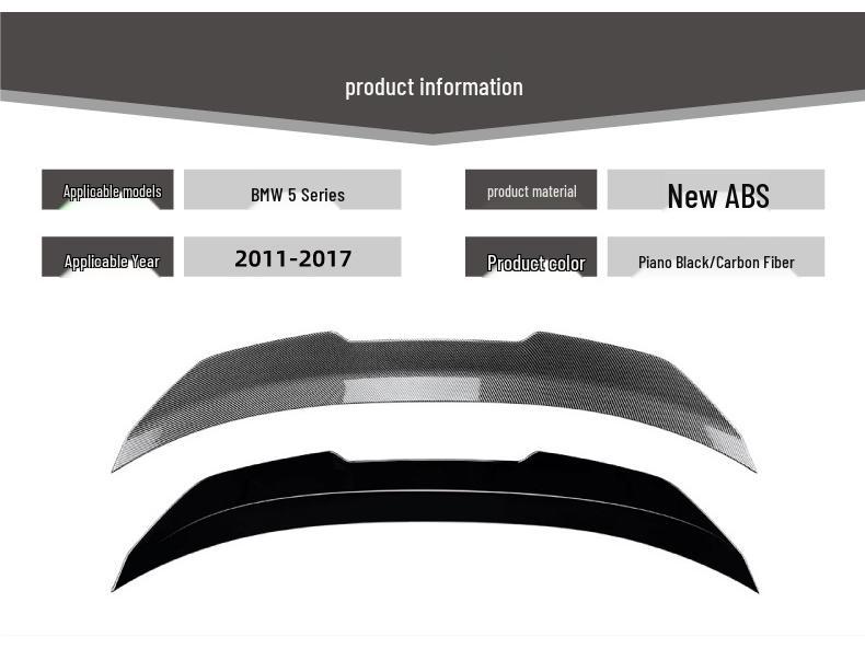 BMW F10 5 Series 2011-17 Rear Top Spoiler Diffuser - Exterior Modification Accessory
