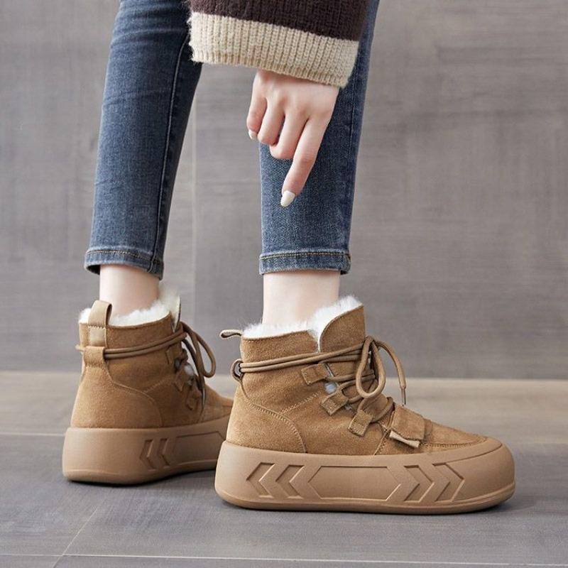 Simple  Comfortable Casual Snow Boots for Women Thickened  Warm Thick Soled Height Increasing Winter Women's Short Boots