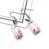 Cute Pearl Milk Tea Dangle Earrings Funny Earrings For Women Girls Valentine S Day Earrings,pink