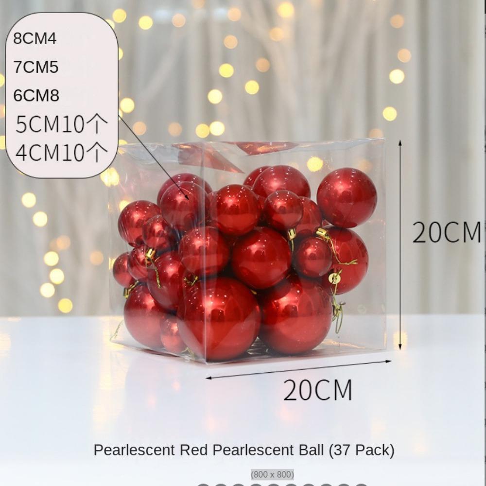 Fashion 37pcs Christmas Ball Pearl Color Gift Crafts Christmas Tree Decorative Party Supplies Toy Christmas Festival