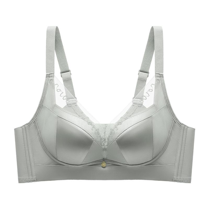 

Quality small breasts gathered without steel ring bra soft skin-friendly breast upper support adjustment bra 40/90AB зелений