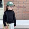 Children's German Velvet Warm Semi-High Neck Solid Color Long Sleeve Top for Boys and Girls