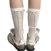Short-sleeved Summer Lightweight Stockings for Women with Bow Ribbons At The Back of The Heel - A Sweet Long Stocking.