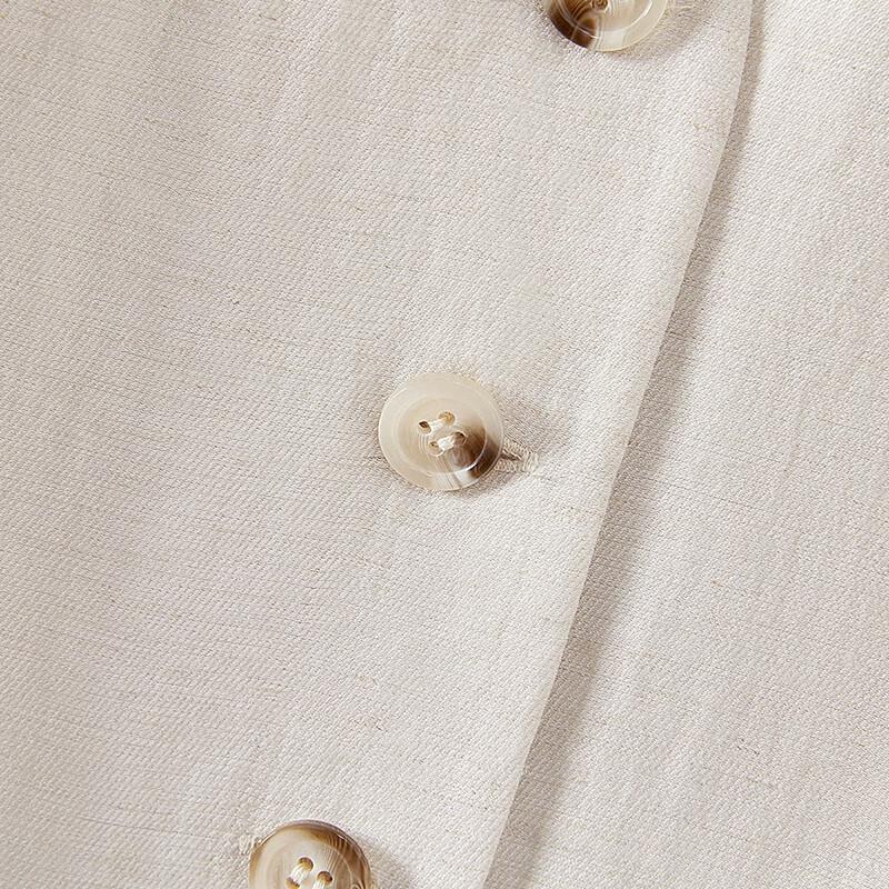 Damen Kurzweste mit V-Ausschnitt aus Leinenmischung