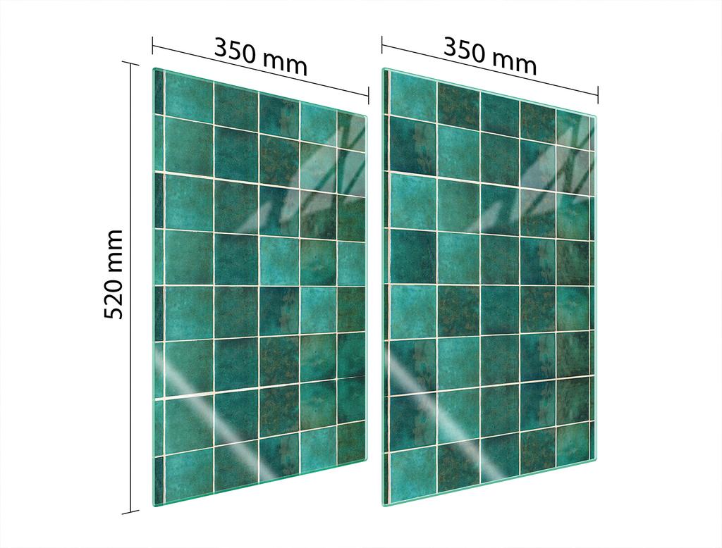 SZKLANA PŁYTA OCHRONNA DO KUCHNI 2x35x52 ZIELONA