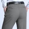 Spring and summer new half polyester half cotton middle-aged men's casual trousers loose straight business men's trousers