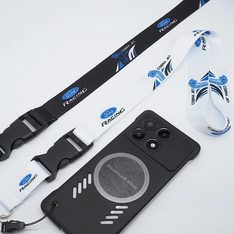 Fashoin Creative Gifts Car Lanyard Neck Straps Key Cell Phone Work ID Card Hanging Rope For Ford Focus Mustang Shelby GT Cobra