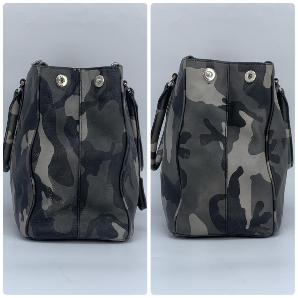 Prada Handbag Tote Bag 2-Way Shoulder Bag Crossbody Bag Silver Hardware Leather Genuine Leather Camo Camouflage