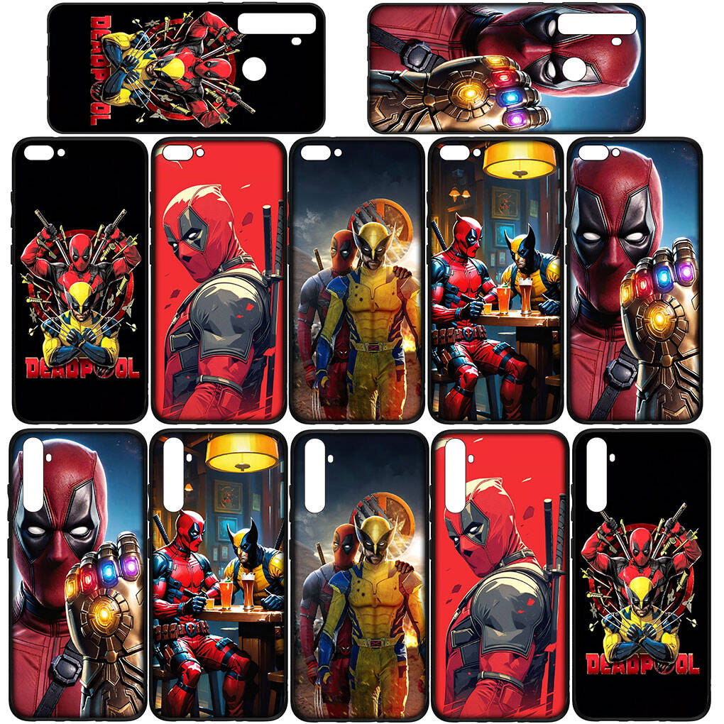 Phone Case for iPhone 17 16 15 Plus XR Huawei P30 P20 Lite Redmi Note 14 12 11 13 Pro Max OPPO A60 A80 A40 A18 A38 A54 Marvel Wolverine Deadpool Cover
